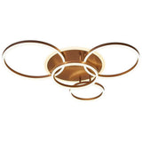 Modern 4 Ring LED Flush Mount Ceiling Light Dimmable Lighting Fixture with Remote Control