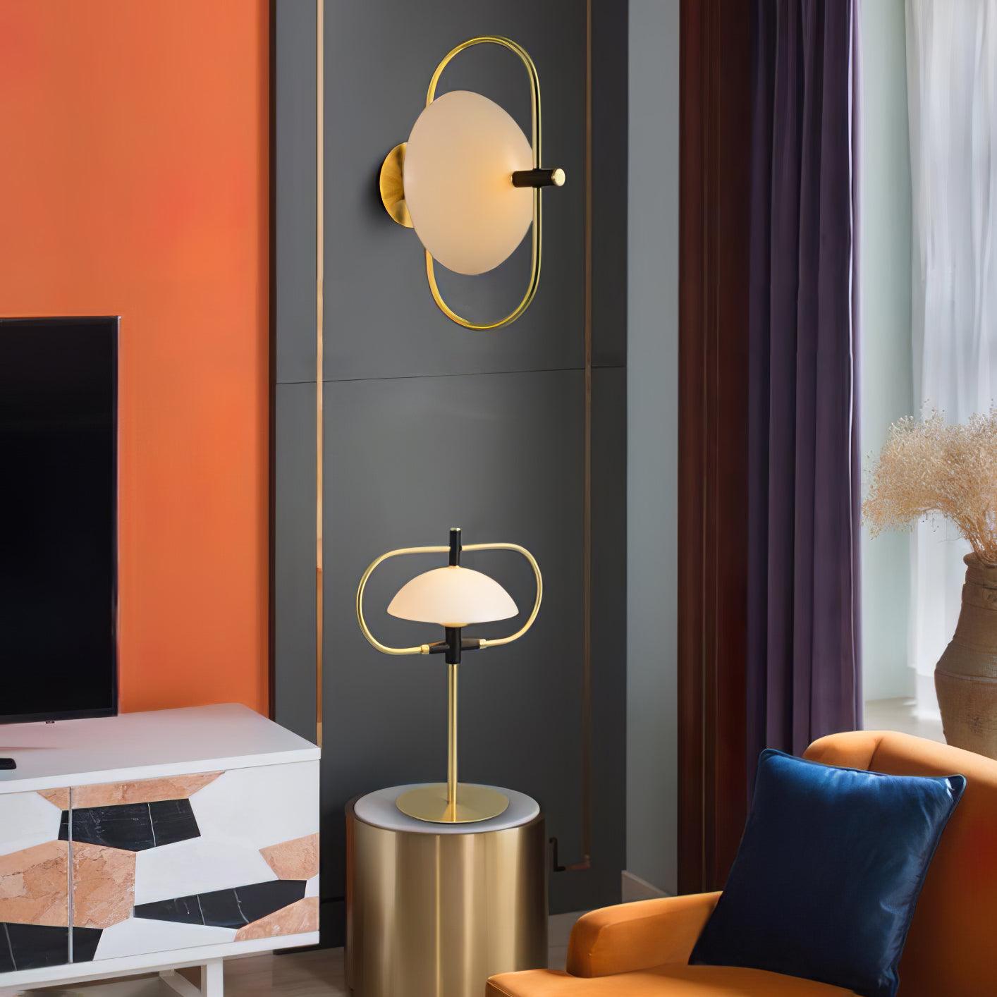 Odeon Modern Gold Wall Sconce with Half Circle Glass Shade Indoor Lighting Fixture