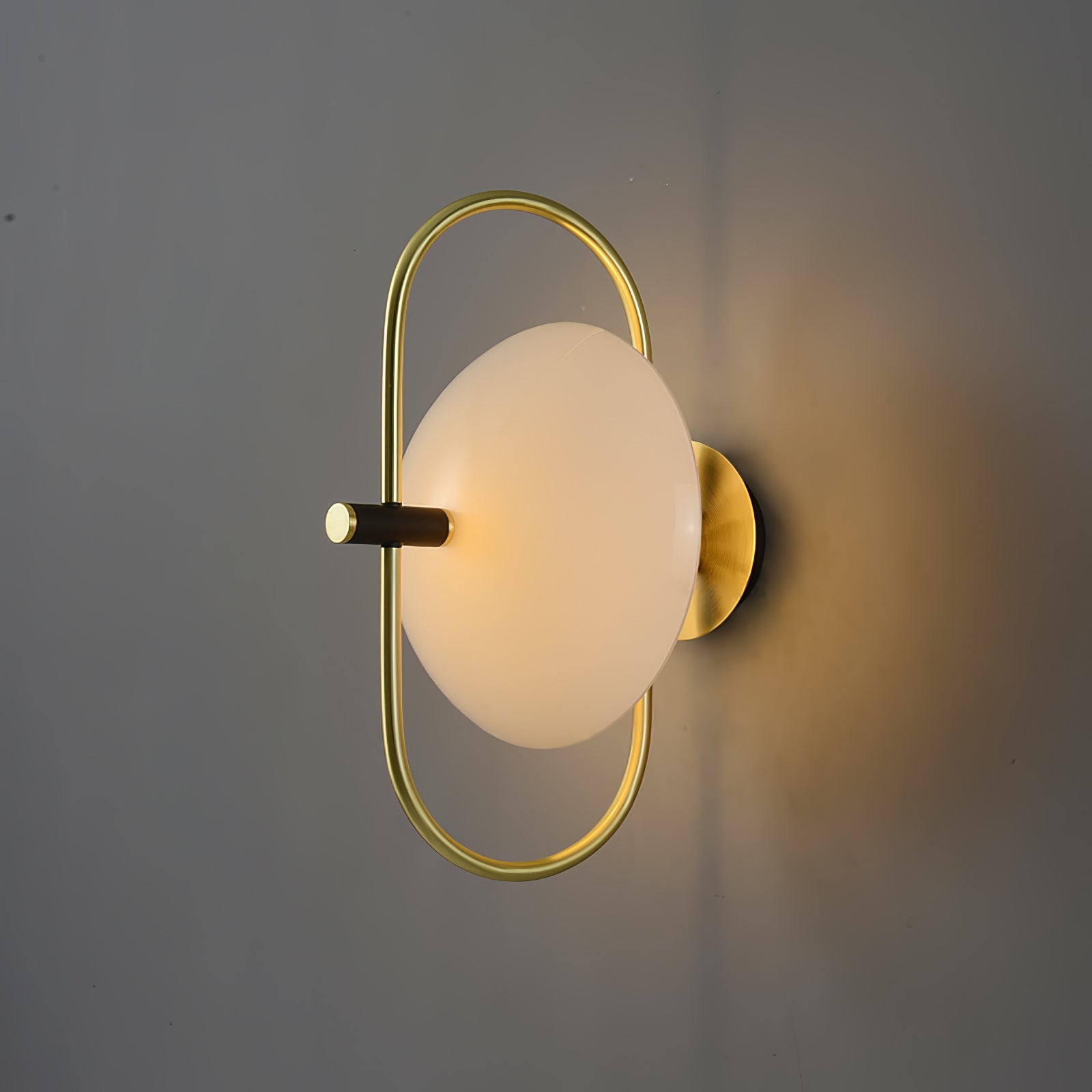 Odeon Modern Gold Wall Sconce with Half Circle Glass Shade Indoor Lighting Fixture