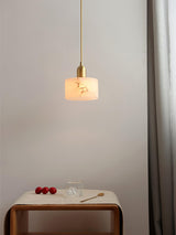 Odyssey Geometric Alabaster Pendant Light Brass Modern Hanging Ceiling Lamp