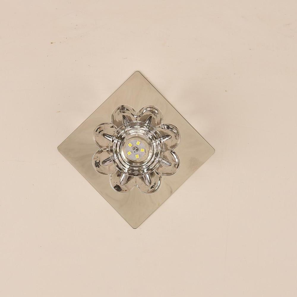 Modern Flower Shaped Crystal LED Flush Mount Ceiling Light for Hallway and Bedroom