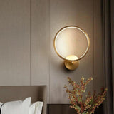 Modern Copper LED Flush Mount Ceiling Light Geometric Circular Gold Finish Three Light Fixture