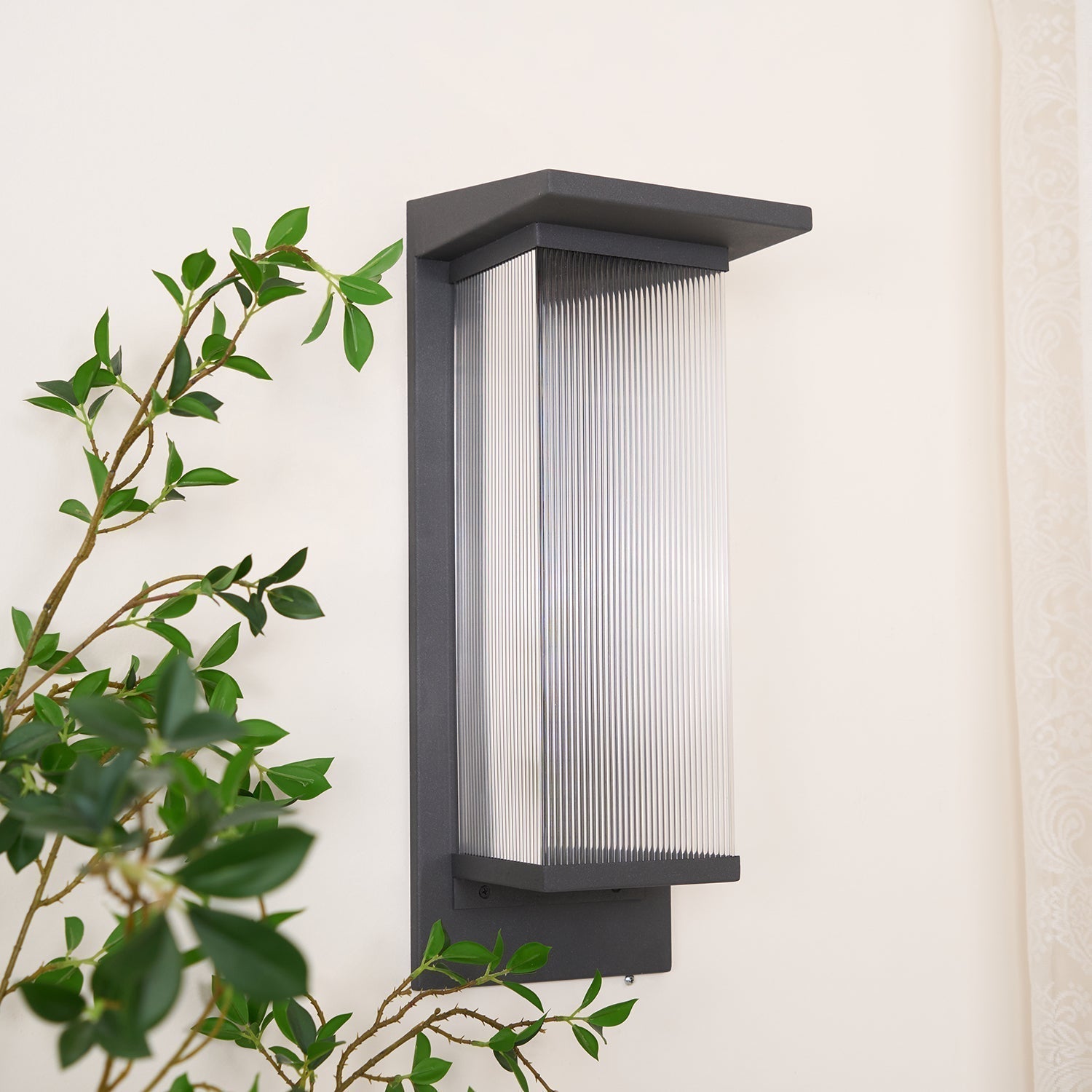 Oleron Modern Solar Powered Outdoor Wall Lamp Waterproof LED Sconce for Garden and Patio Set of 2