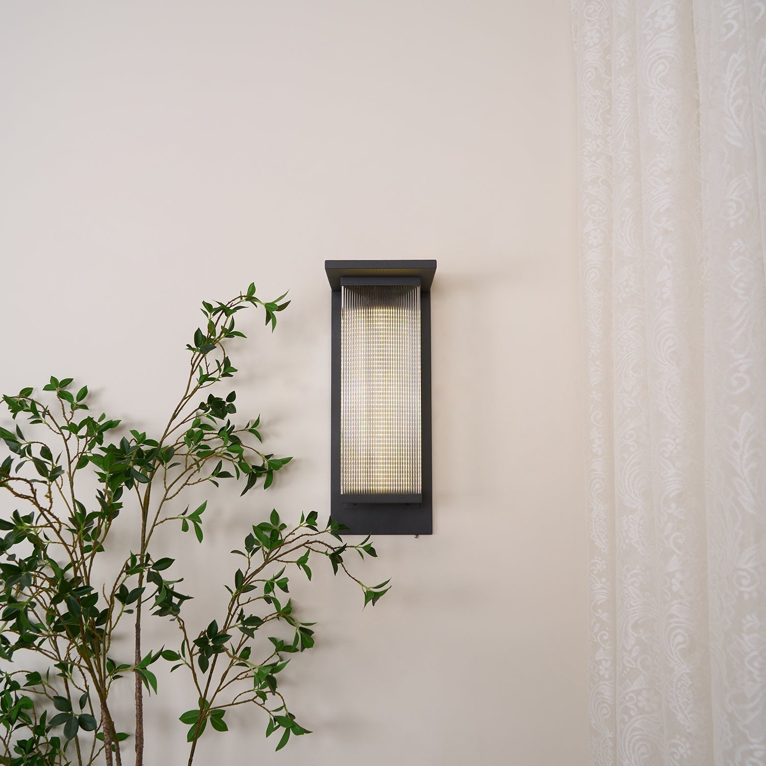 Oleron Modern Solar Powered Outdoor Wall Lamp Waterproof LED Sconce for Garden and Patio Set of 2