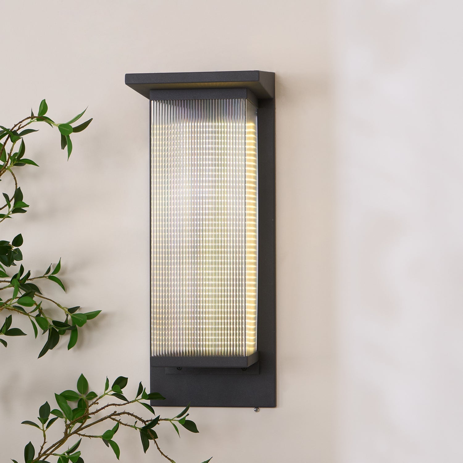 Oleron Modern Solar Powered Outdoor Wall Lamp Waterproof LED Sconce for Garden and Patio Set of 2