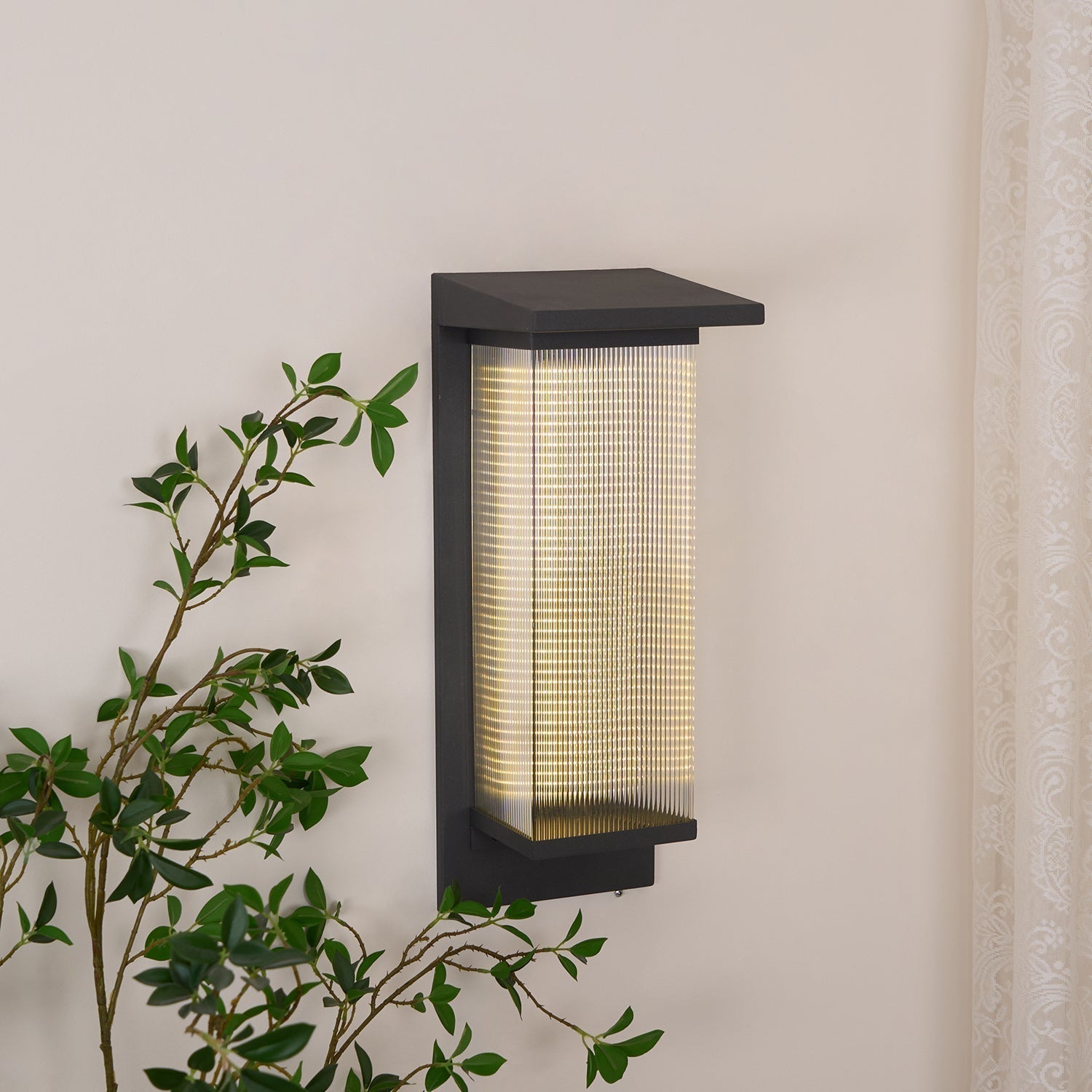 Oleron Modern Solar Powered Outdoor Wall Lamp Waterproof LED Sconce for Garden and Patio Set of 2