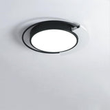 Modern LED Flush Mount Ceiling Light Round Aluminum 18 Inch Low Profile Fixture for Bedroom