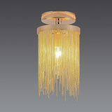 Modern Farmhouse Tassel Metal Semi Flush Mount Ceiling Light for Bedroom Hallway and Entryway Decor