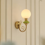 Onyx Modern Glass Globe Wall Sconce with Wood and Metal Accents for Indoor Lighting