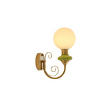 Onyx Modern Glass Globe Wall Sconce with Wood and Metal Accents for Indoor Lighting
