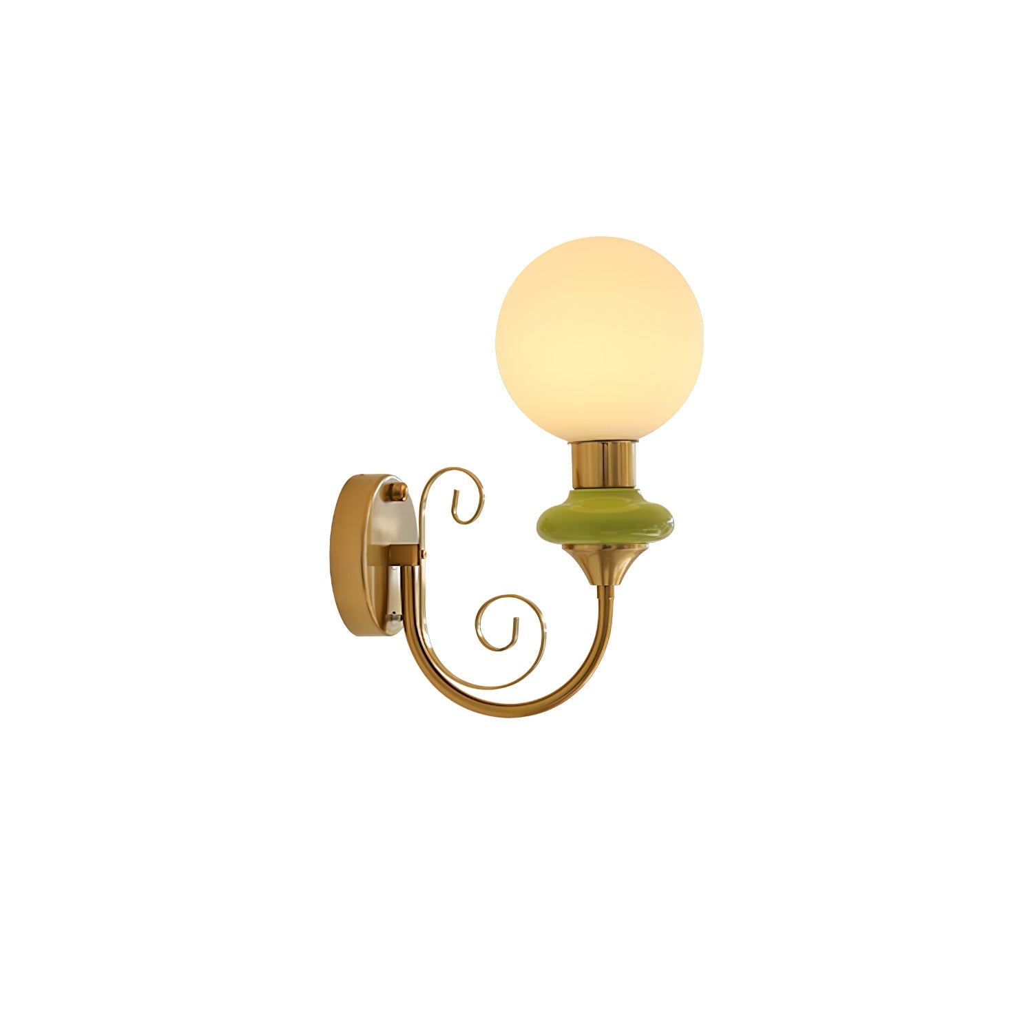 Onyx Modern Glass Globe Wall Sconce with Wood and Metal Accents for Indoor Lighting