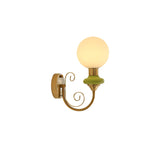 Onyx Modern Glass Globe Wall Sconce with Wood and Metal Accents for Indoor Lighting