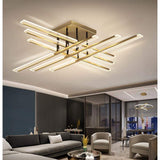 Modern Geometric Rectangular LED Flush Mount Ceiling Light for Living Room and Dining Area