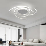 Modern Geometric 30 Inch Circular LED Flush Mount Light for Living Room and Bedroom