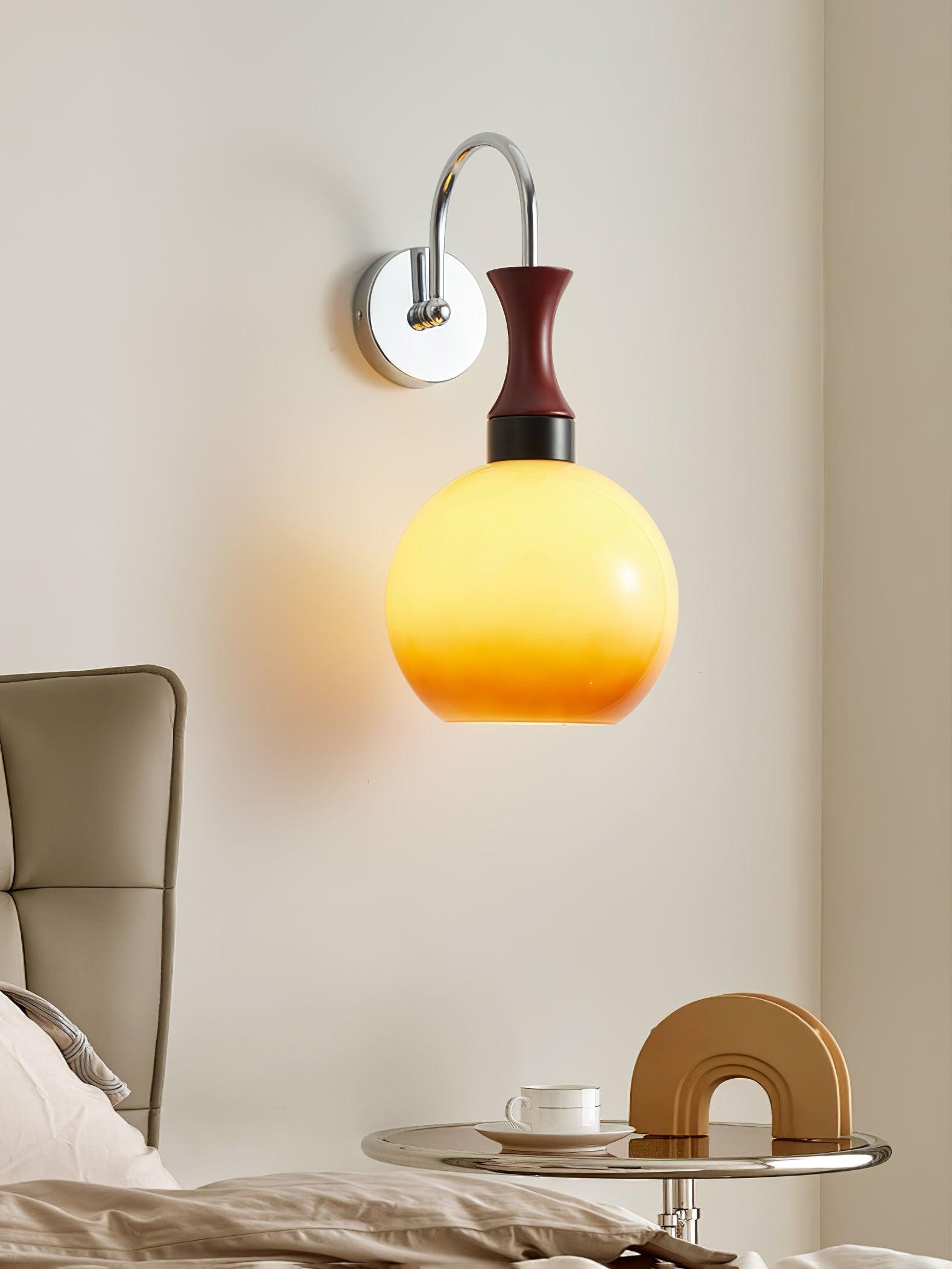 Orbique Modern Spherical Glass Globe Wall Sconce for Indoor Living Spaces