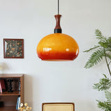 Orbique Spherical Glass Globe Drop Pendant Lamp Modern Gold and Yellow Hanging Light