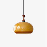 Orbique Spherical Glass Globe Drop Pendant Lamp Modern Gold and Yellow Hanging Light