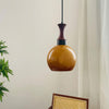 Orbique Spherical Glass Globe Drop Pendant Lamp Modern Gold and Yellow Hanging Light