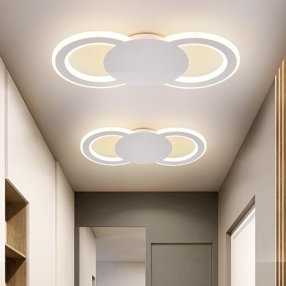 Modern Dual Ring LED Ceiling Light Minimalist Geometric Flush Mount Fixture for Home Lighting