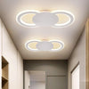 Modern Dual Ring LED Ceiling Light Minimalist Geometric Flush Mount Fixture for Home Lighting