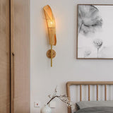 Organic Bamboo Wall Sconce Modern Natural Wood Indoor Light Fixture for Home