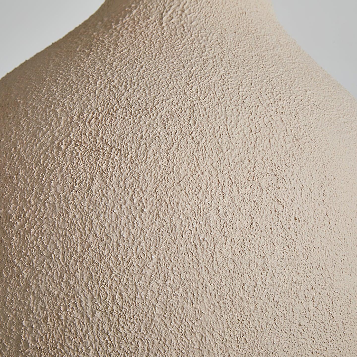 Organic Barrel Shape Polystyrene Pendant Light with Hand Finished Beige Shade