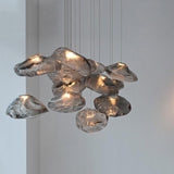 Organic Blown Glass Multi Head Pendant Light for Modern Entryway and Dining Spaces