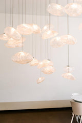 Organic Blown Glass Multi Head Pendant Light for Modern Entryway and Dining Spaces
