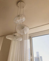 Organic Blown Glass Multi Head Pendant Light for Modern Entryway and Dining Spaces