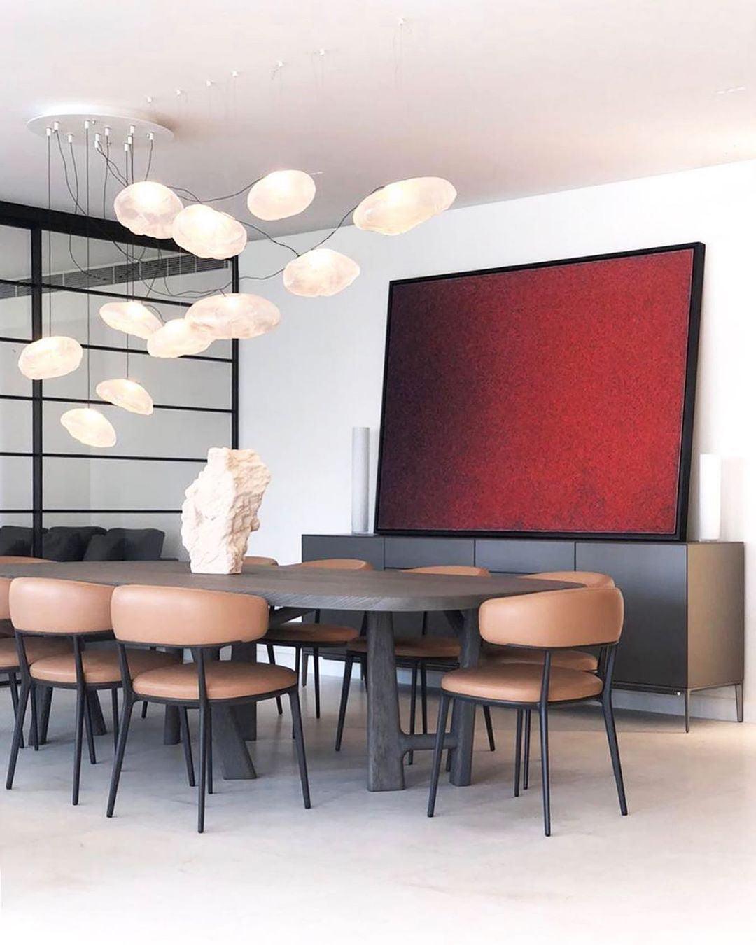 Organic Blown Glass Multi Head Pendant Light for Modern Entryway and Dining Spaces