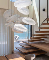 Organic Blown Glass Multi Head Pendant Light for Modern Entryway and Dining Spaces