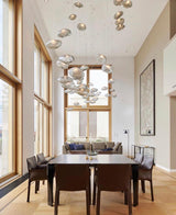 Organic Blown Glass Multi Head Pendant Light for Modern Entryway and Dining Spaces