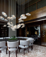 Organic Blown Glass Multi Head Pendant Light for Modern Entryway and Dining Spaces