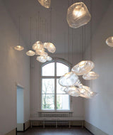 Organic Blown Glass Multi Head Pendant Light for Modern Entryway and Dining Spaces