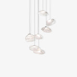 Organic Blown Glass Multi Head Pendant Light for Modern Entryway and Dining Spaces