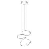 Organic Blown Glass Multi Head Pendant Light for Modern Entryway and Dining Spaces