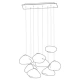 Organic Blown Glass Multi Head Pendant Light for Modern Entryway and Dining Spaces