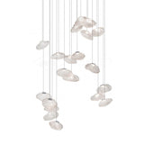 Organic Blown Glass Multi Head Pendant Light for Modern Entryway and Dining Spaces