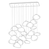 Organic Blown Glass Multi Head Pendant Light for Modern Entryway and Dining Spaces