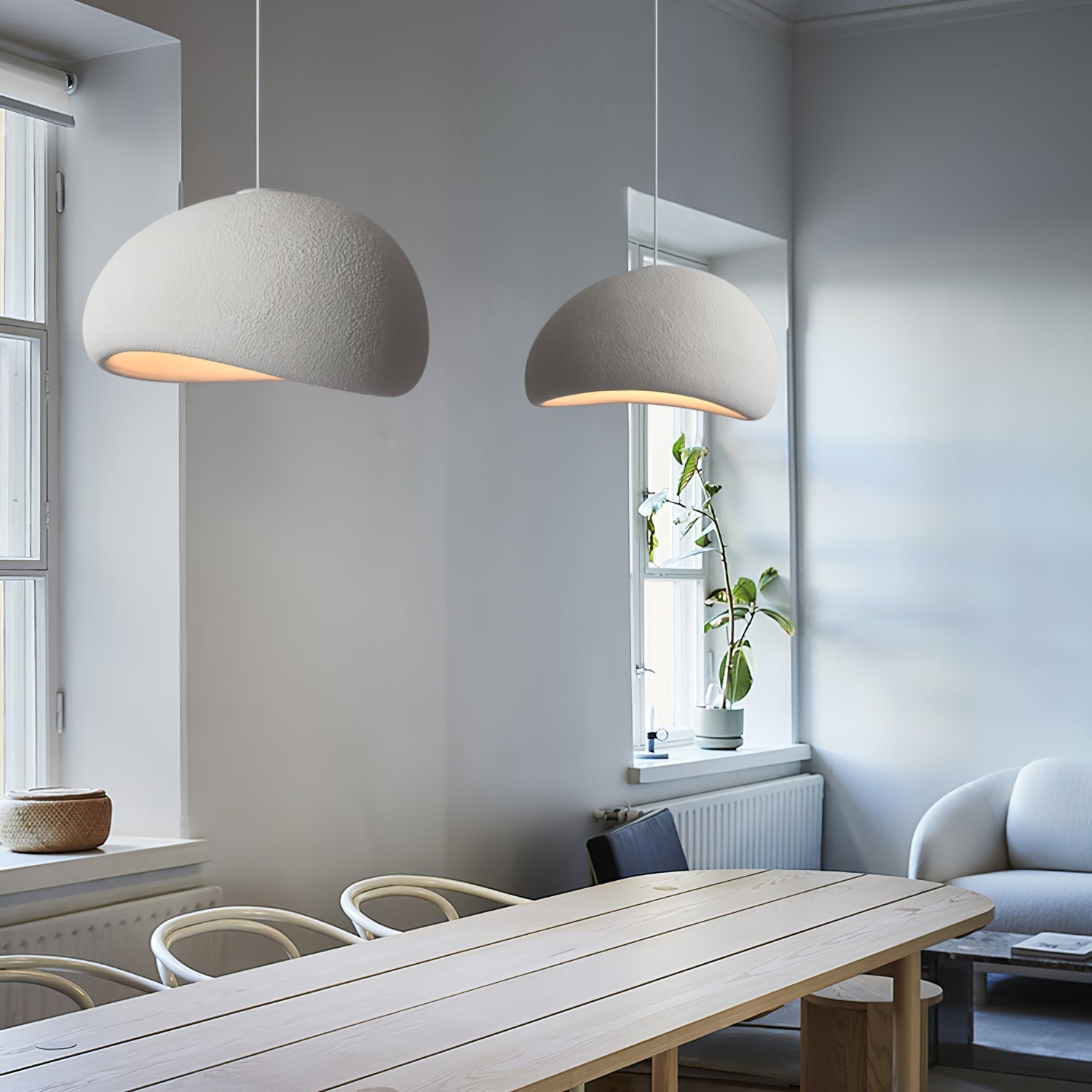 Organic Floating Cloud Swag Light Plug In Pendant Ceiling Lamp Fixture