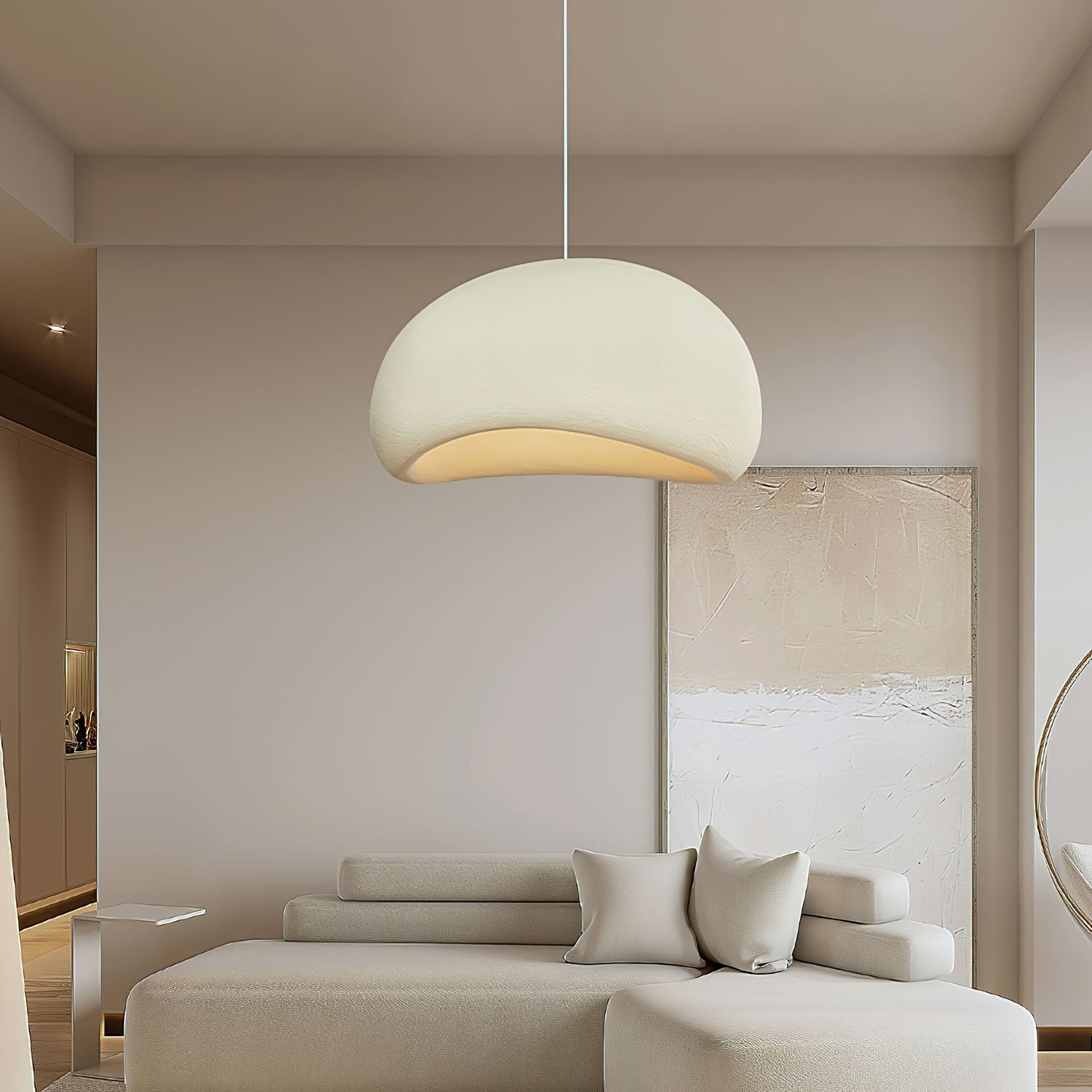 Organic Floating Cloud Swag Light Plug In Pendant Ceiling Lamp Fixture