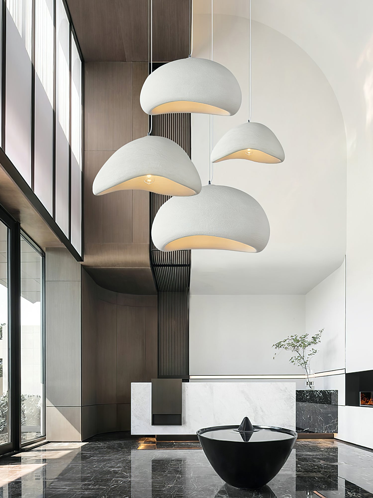 Organic Floating Cloud Swag Light Plug In Pendant Ceiling Lamp Fixture