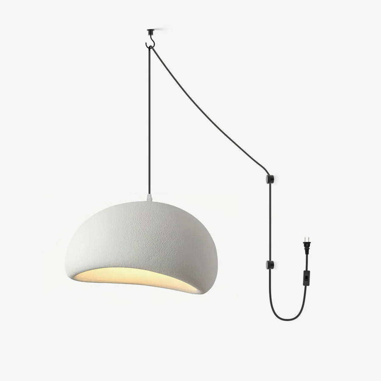 Organic Floating Cloud Swag Light Plug In Pendant Ceiling Lamp Fixture