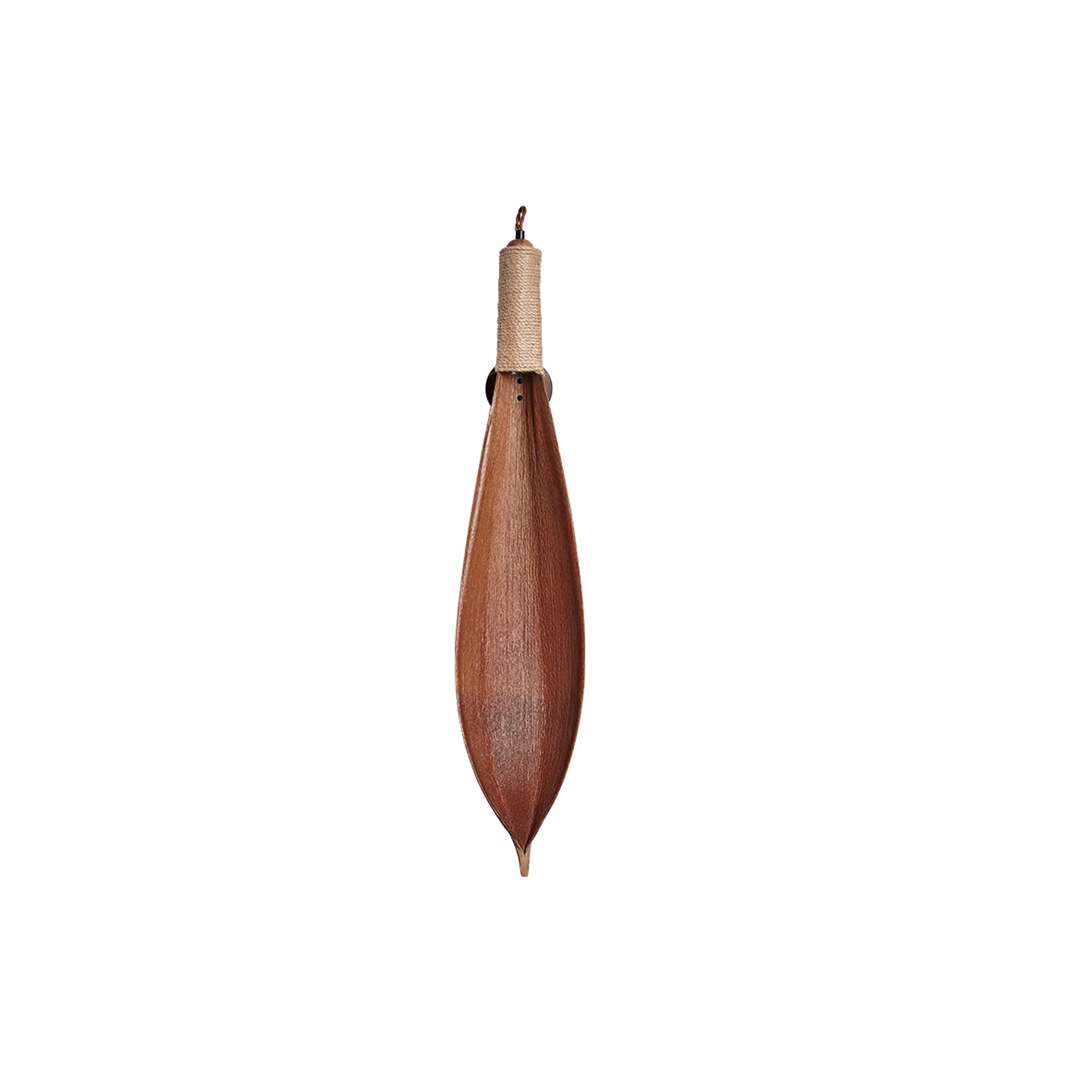 Organic Natural Cocoa Leaf Wall Sconce with Jute Rope Detail for Rustic Interior Lighting