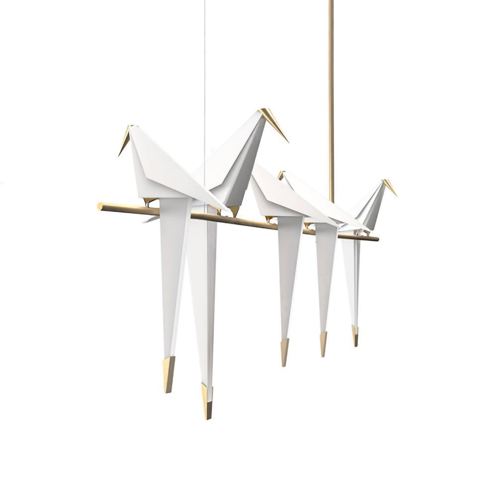 Origami Bird LED Pendant Light Modern Crane Chandelier for Dining Room and Living Space