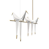 Origami Bird LED Pendant Light Modern Crane Chandelier for Dining Room and Living Space