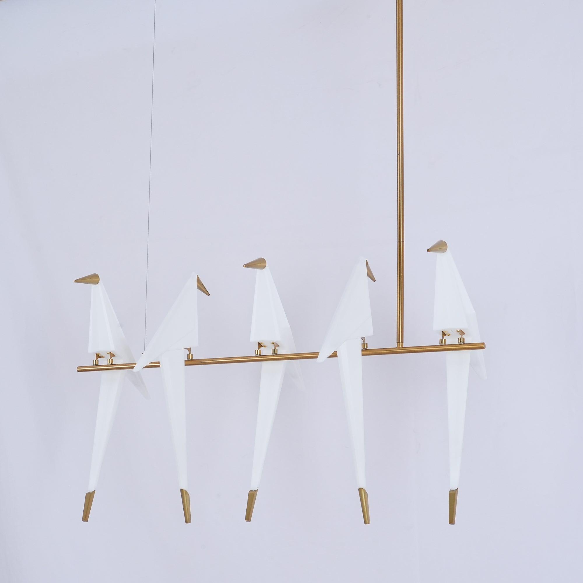 Origami Bird LED Pendant Light Modern Crane Chandelier for Dining Room and Living Space