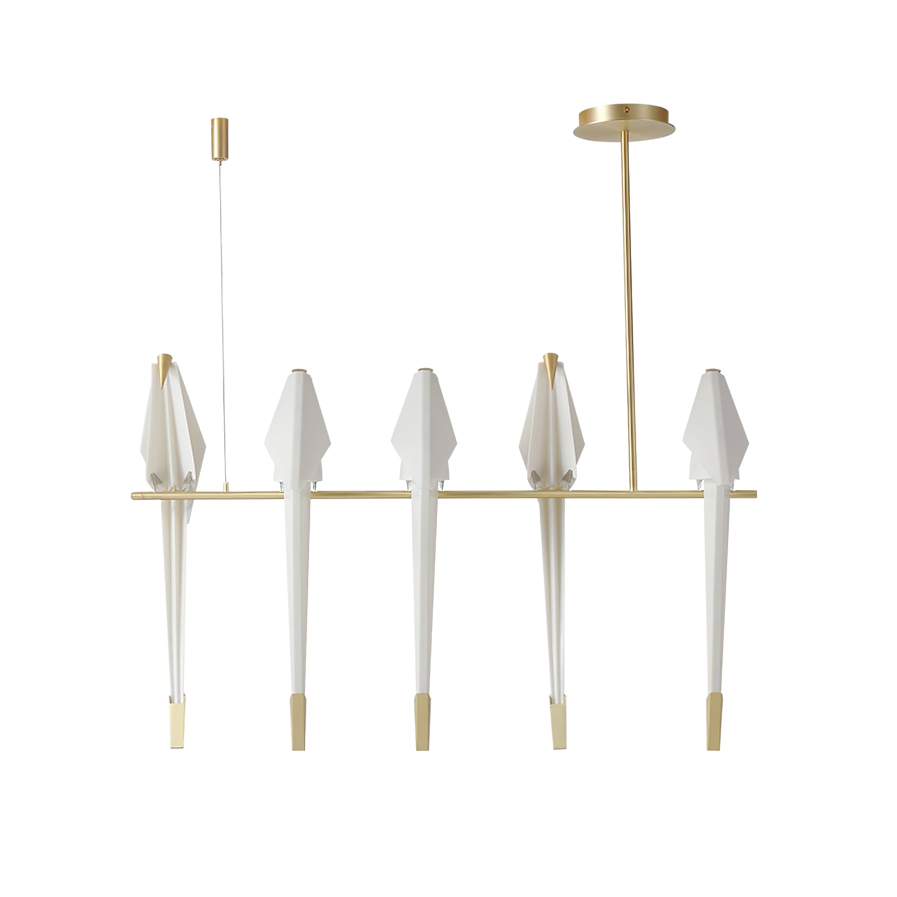 Origami Bird LED Pendant Light Modern Crane Chandelier for Dining Room and Living Space