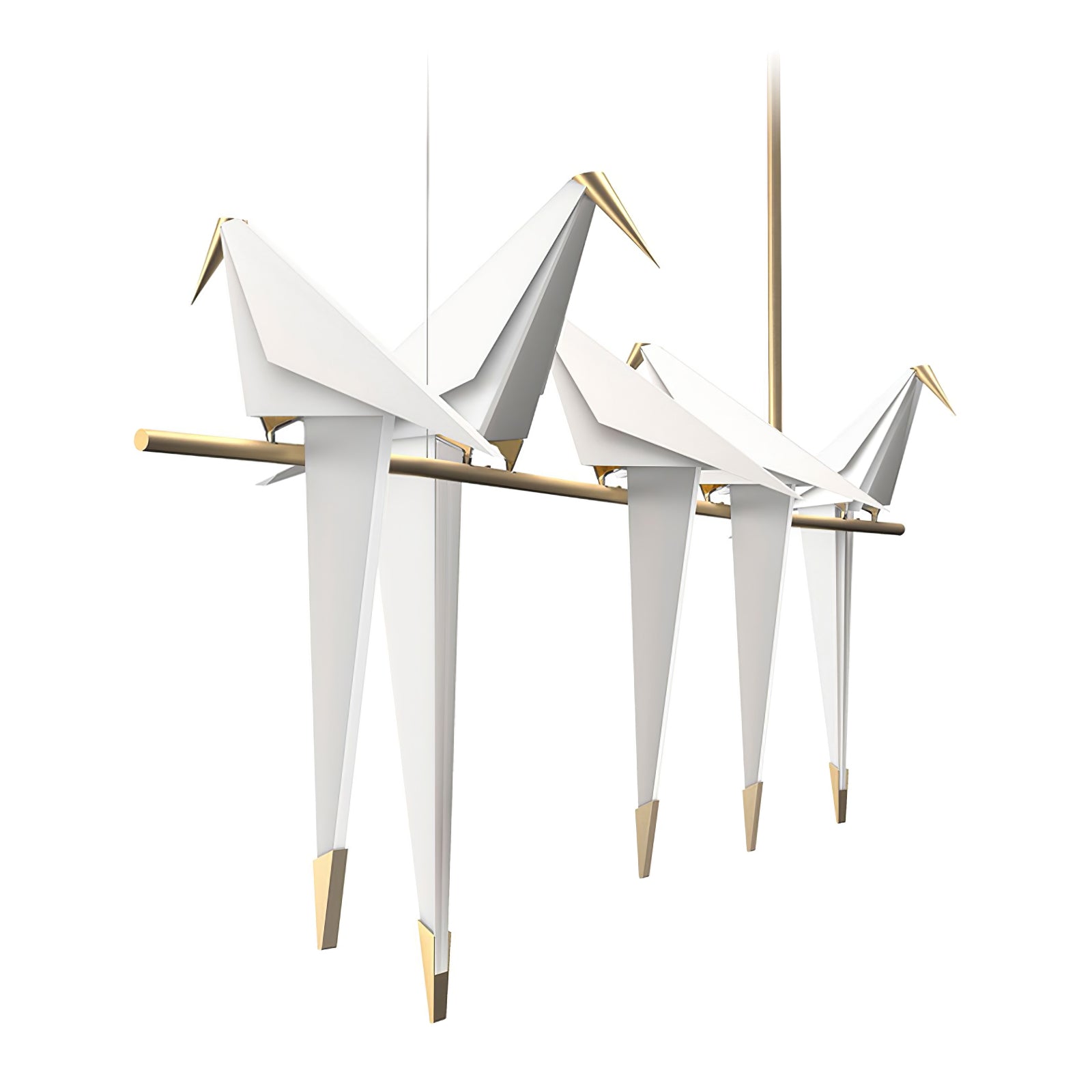 Origami Bird LED Pendant Light Modern Crane Chandelier for Dining Room and Living Space