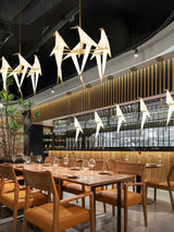 Origami Bird LED Pendant Light Modern Crane Chandelier for Dining Room and Living Space